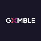 Logo kasína Gxmble: biely nápis s ružovým X na tmavom pozadí