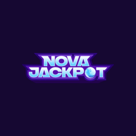 Logo kasína Nova Jackpot: fialovo-biely nápis na tmavofialovom pozadí