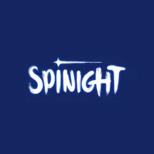 Logo kasína Spinight: biely ručne písaný nápis na tmavomodrom pozadí